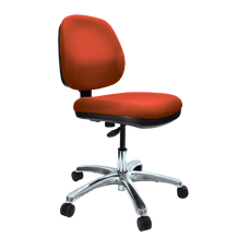 Buro Image Office Task Chair - Black Nylon or Polished Aluminium or Architectural Nylon With 270mm Gas Lift Base Red / Polished Aluminium / Ready to Assemble BS117-66+PC068