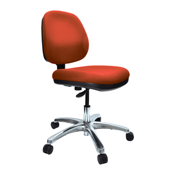 Buro Image Office Task Chair - Black Nylon or Polished Aluminium or Architectural Nylon With 270mm Gas Lift Base Red / Polished Aluminium / Ready to Assemble BS117-66+PC068