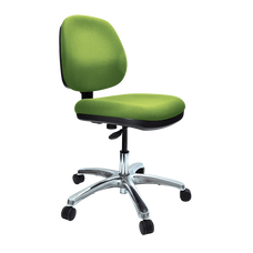 Buro Image Office Task Chair with Polished Aluminium Base, Green Fabric, Assembled Commercial Address BS117-64+PC068-AS-COM