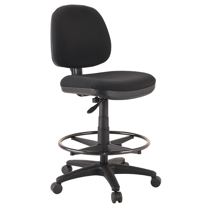 Buro Image Task Chair with Architectural Gas Lift & Black Powdercoated Footring, Black Fabric BS117-63-AT-PRO