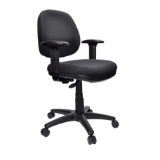 Buro Image Task Chair with Armrest Black / Black Nylon / Ready to Assemble BS117-63+180-1