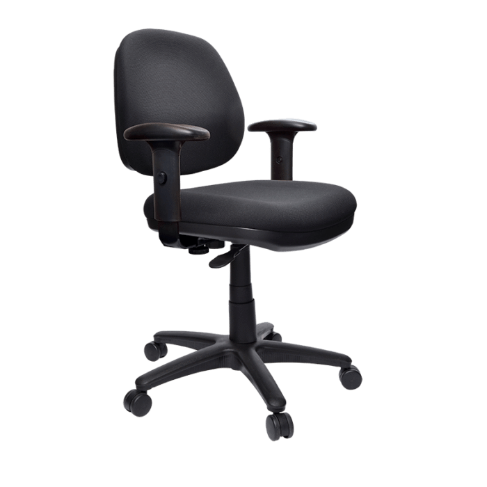 Buro Image Task Chair with Armrest Black / Black Nylon / Ready to Assemble BS117-63+180-1