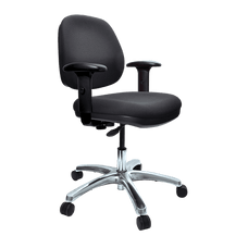 Buro Image Task Chair with Armrest Black / Polished Aluminium / Ready to Assemble BS117-63+PC068+180-1