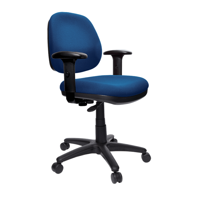 Buro Image Task Chair with Armrest Blue / Black Nylon / Ready to Assemble BS117-61+180-1