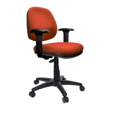 Buro Image Task Chair with Armrest Red / Black Nylon / Ready to Assemble BS117-66+180-1