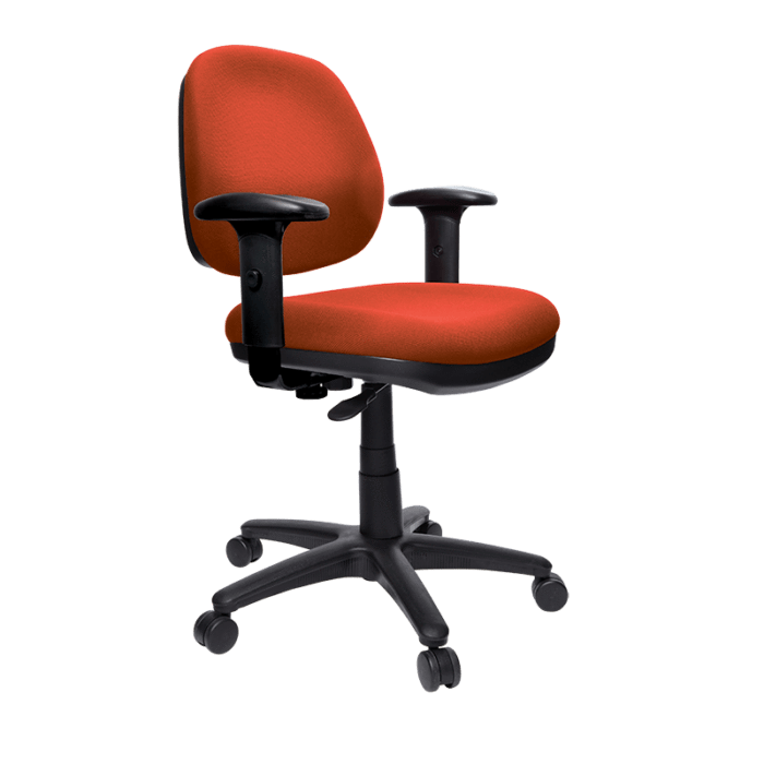 Buro Image Task Chair with Armrest Red / Black Nylon / Ready to Assemble BS117-66+180-1