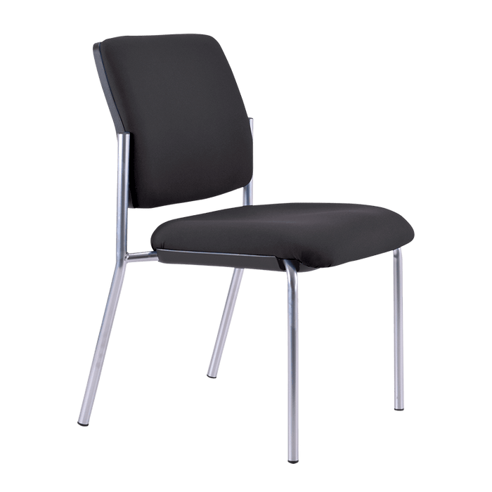 Buro Lindis Visitor Chair, Black Fabric, No Arms BS526-RS-63