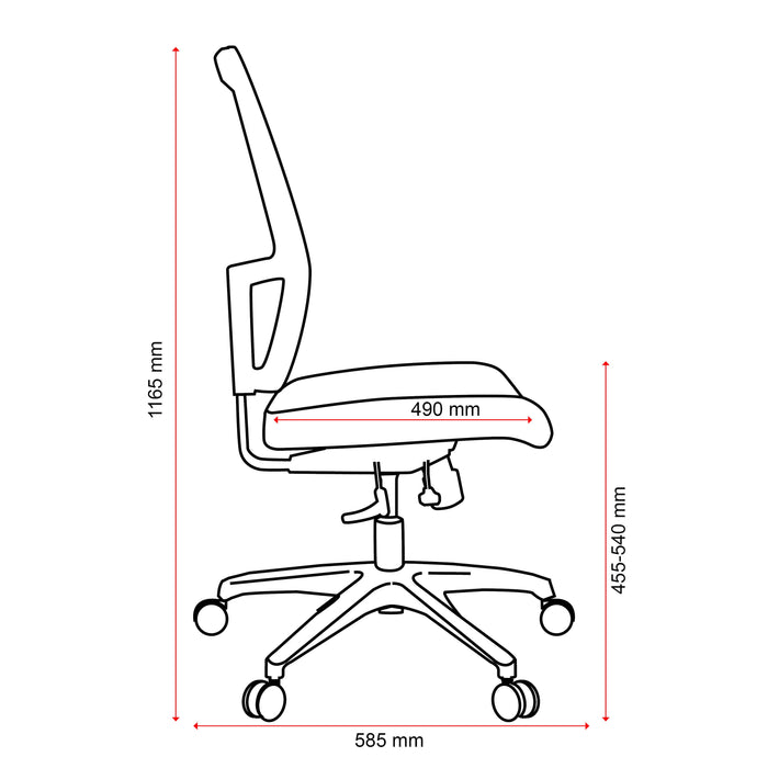 Buro Mantra Ergonomic Chair - Aluminium Base BS137-M3+137-ALU-BASE