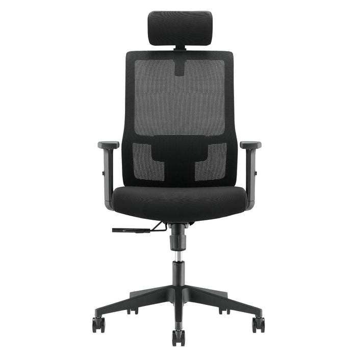 Buro Mantra Ergonomic Task Chair With Armrest and Headrest - Black Nylon Base BS137-M3+137-ARM+137-HEADREST