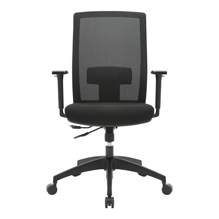 Buro Mantra Ergonomic Task Chair with Armrest, Black Nylon Base, Assembled