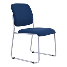 Buro Mario Stacking Chair, Silver Coated Frame, Blue (Free trolley with every 25 Mario chairs) BS550-61