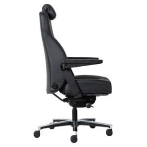 Buro Maverick 24/7 Controller Ergonomic Chair, Black Leather, With Armrest And Headrest BS801A-L3