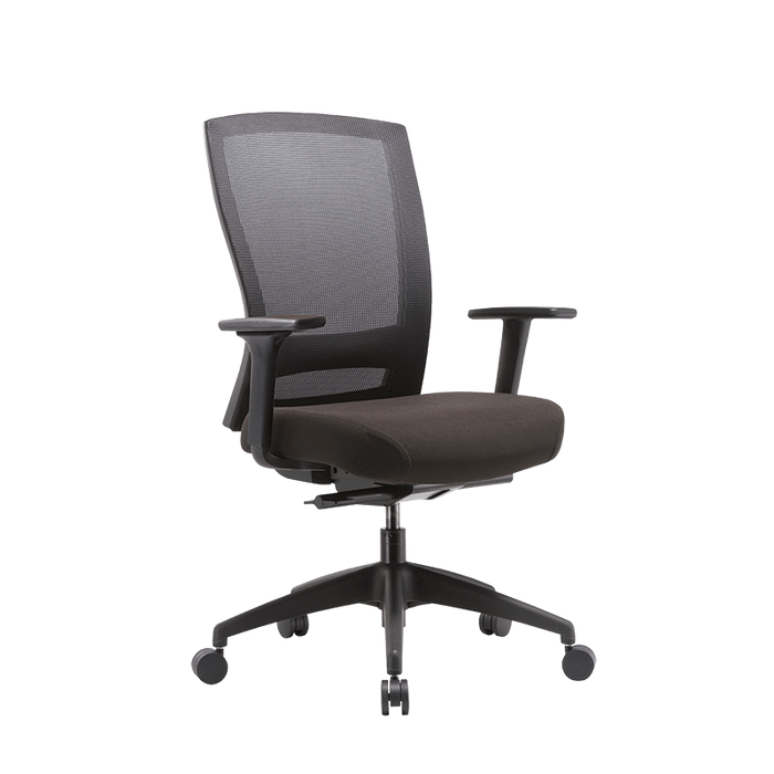 Buro Mentor High Back Ergonomic Office Chair, Black Black Nylon / Ready to Assemble / With Arm Rest BS132-M3+182-1