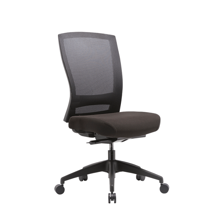 Buro Mentor High Back Ergonomic Office Chair, Black Black Nylon / Assembled - Delivery to commercial address / Without Arm Rest BS132-M3-AS-COM
