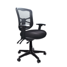 Buro Metro Ergonomic Office Chair, Mesh Back Black Nylon / With Arms / Assembled - Delivery to commercial address BS202-N-M3+180-2-AS-COM