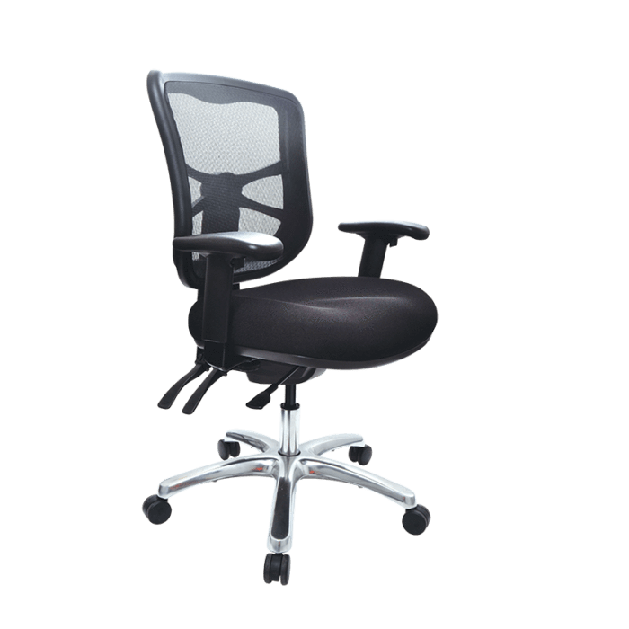 Buro Metro Ergonomic Office Chair, Polished Base with Armrest, Mesh Back BS202-M3+180-2-PRO