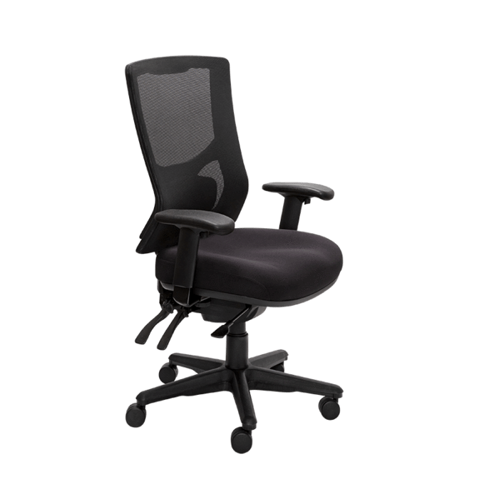 Buro Metro II 24/7 High Back Ergonomic Office Chair, Nylon Base, With Arms BS224-N-153-SS+180-2-PRO
