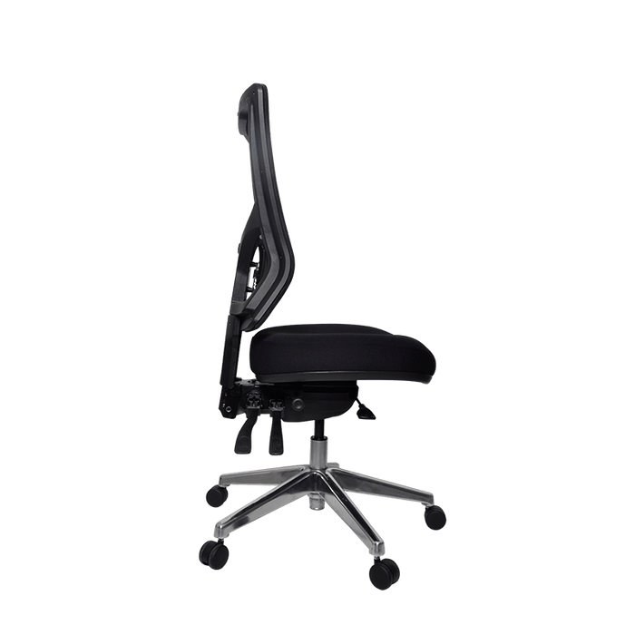 Buro Metro II 24/7 High Back Ergonomic Office Chair, Polished Aluminium Base, Assembled