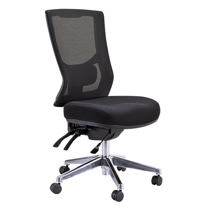 Buro Metro II 24/7 High Back Ergonomic Office Chair, Polished Aluminium Base Ready to Assemble BS224-153-SS