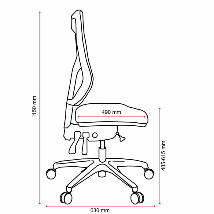 Buro Metro II 24/7 Mesh Back Ergonomic Chair, Nylon Base with Armrest, Assembled