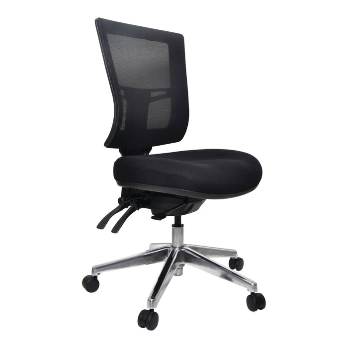 Buro Metro II 24/7 Mesh Back Ergonomic Chair, Polished Aluminium Base, Assembled