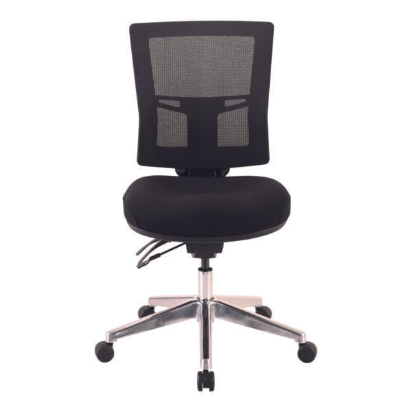 Buro Metro II 24/7 Mesh Back Ergonomic Chair, Polished Aluminium Base, Assembled Delivery to commercial address BS222-153-SS-AS-COM