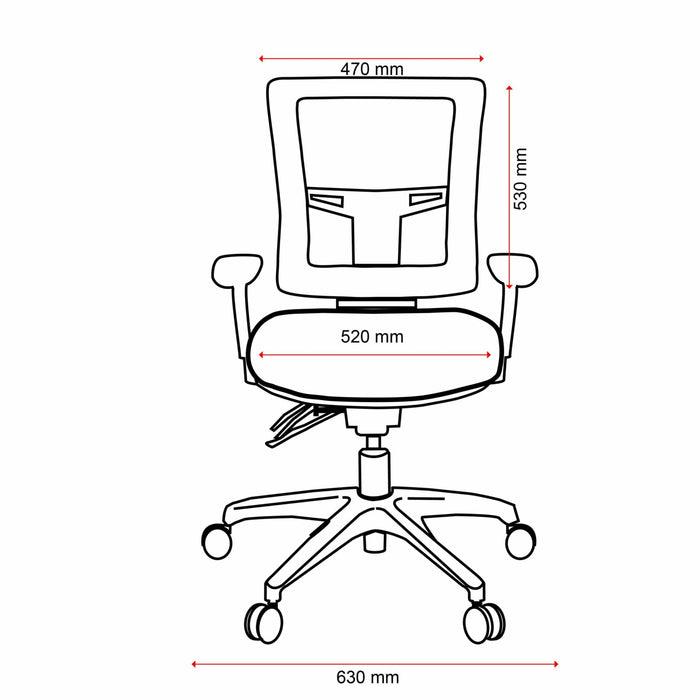 Buro Metro II 24/7 Mesh Back Ergonomic Chair, Polished Aluminium Base with Armrest BS222-153-SS+180-2