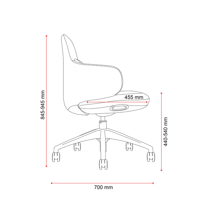Buro Odyssey Chair, Light Grey, Nylon Base BS153-0