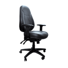 Buro Persona 24/7 Ergonomic Office Chair, Seat Slide Leather High Back Black Nylon / Ready to Assemble BS128-L3