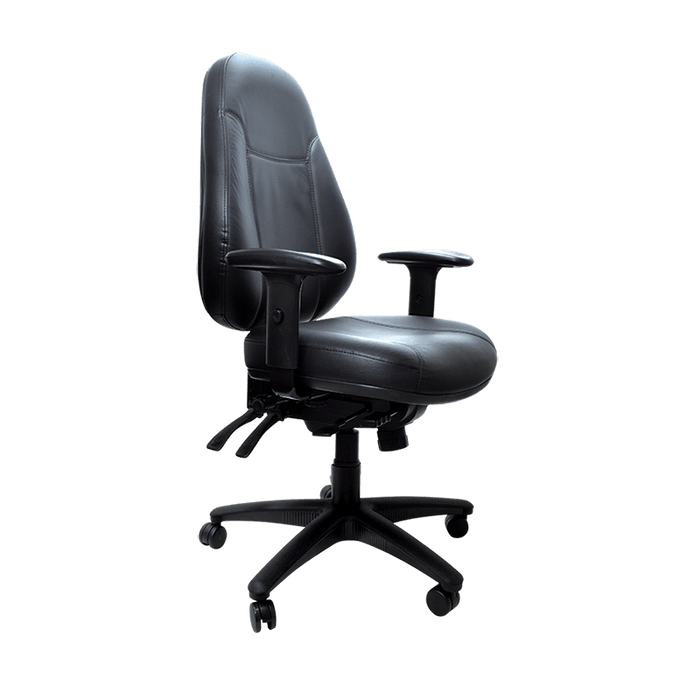Buro Persona 24/7 Ergonomic Office Chair, Seat Slide Leather High Back Black Nylon / Ready to Assemble BS128-L3