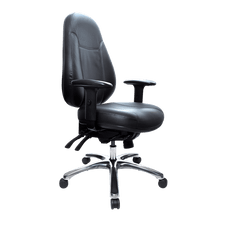 Buro Persona 24/7 Ergonomic Office Chair, Seat Slide Leather High Back Polished Aluminium / Ready to Assemble BS128-L3+PC061