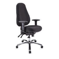 Buro Persona 24/7 High Back Ergonomic Task Chair Black / Polished Aluminium / Ready to Assemble BS128-63+PC061
