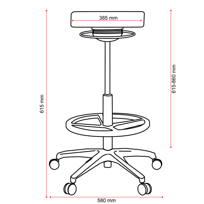 Buro Polo Architectural Stool, Assembled