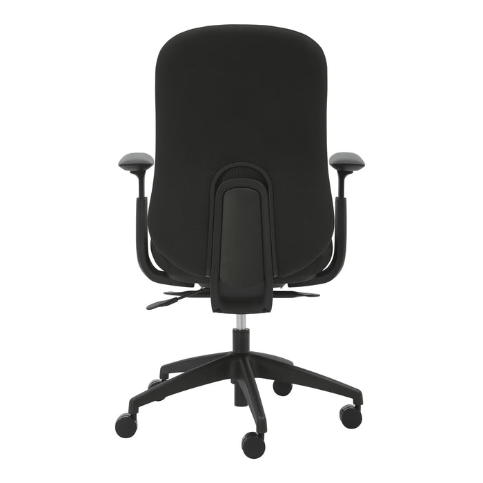 Buro Quantum Black Upholstered Back Chair with Height Adjustable Arms & Headrest BS169-63+169-ARMS+169-HDREST