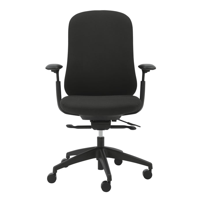 Buro Quantum Black Upholstered Back Chair with Height Adjustable Arms & Headrest BS169-63+169-ARMS+169-HDREST