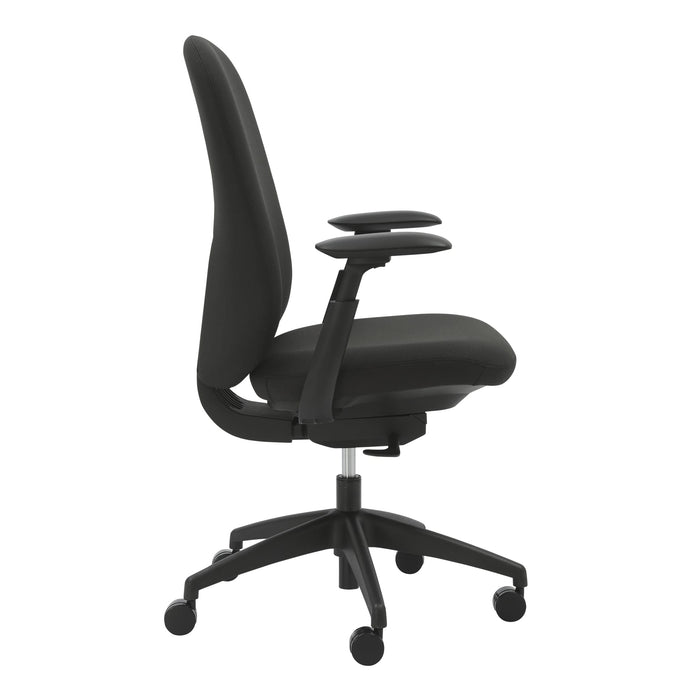Buro Quantum Black Upholstered Back Chair with Height Adjustable Arms & Headrest BS169-63+169-ARMS+169-HDREST