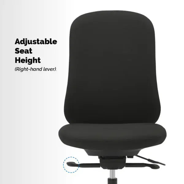 Buro Quantum Black Upholstered Back Chair with Height Adjustable Arms & Headrest BS169-63+169-ARMS+169-HDREST
