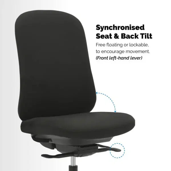 Buro Quantum Black Upholstered Back Chair with Height Adjustable Arms & Headrest BS169-63+169-ARMS+169-HDREST