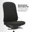 Buro Quantum Black Upholstered Back Chair with Height Adjustable Arms & Headrest BS169-63+169-ARMS+169-HDREST