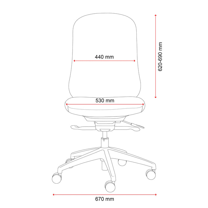 Buro Quantum Black Upholstered Back Chair with Height Adjustable Arms & Headrest BS169-63+169-ARMS+169-HDREST
