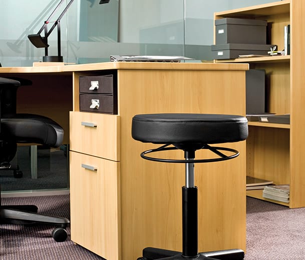 Buro Revo Office Stool, Black Vinyl, Adjustable Seat Height BS540