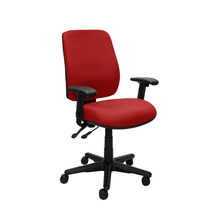 Buro Roma 2 Lever High Back Office Chair With Armrests, Red BS216-66+180-2-PRO