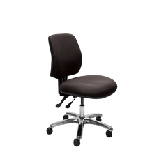 Buro Roma 2 Lever Mid Back Office Chair, Aluminium Base, Black Black BS218-63+PC068-PRO