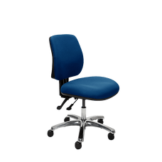 Buro Roma 2 Lever Mid Back Office Chair, Aluminium Base, Blue Blue BS218-61+PC068-PRO