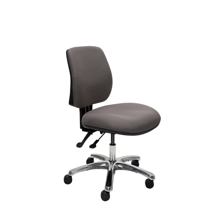 Buro Roma 2 Lever Mid Back Office Chair, Aluminium Base, Charcoal BS218-63+PC068-PRO