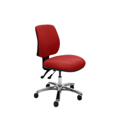 Buro Roma 2 Lever Mid Back Office Chair, Aluminium Base, Red BS218-63+PC068-PRO