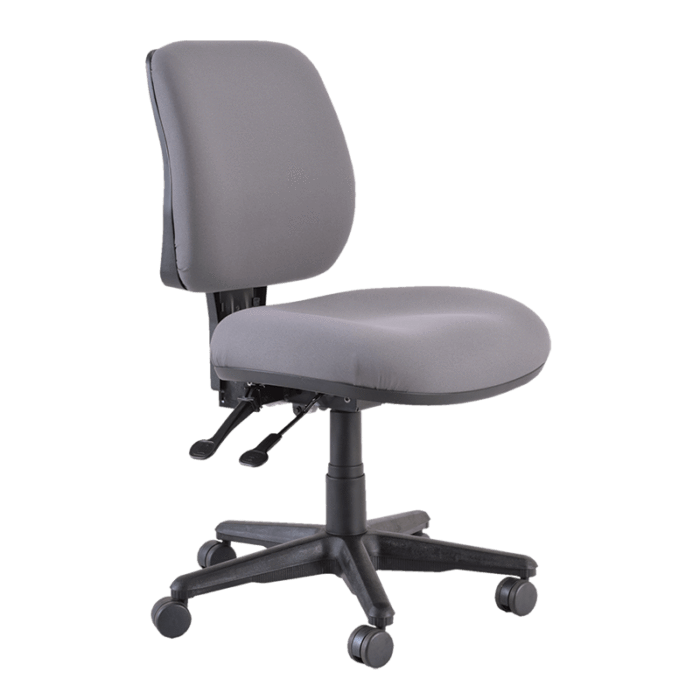 Buro Roma 2 Lever Mid Back Office Chair Charcoal / Black Nylon / Assembled - Delivery to commercial address BS218-62-AS-COM