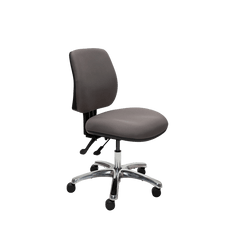 Buro Roma 2 Lever Mid Back Office Chair Charcoal / Polished Aluminium / Assembled - Delivery to commercial address BS218-62+PC068-AS-COM