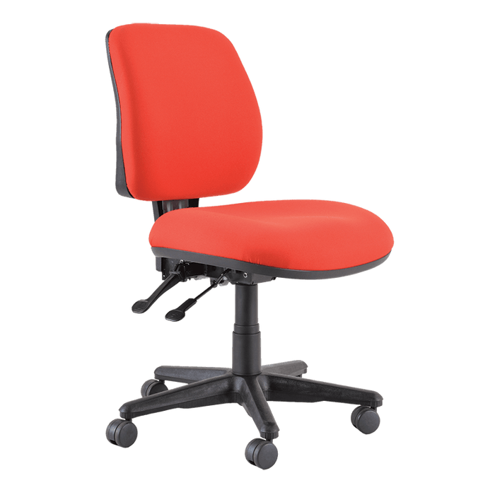 Buro Roma 2 Lever Mid Back Office Chair Red / Black Nylon / Ready to Assemble BS218-66