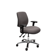 Buro Roma 2 Lever Mid Back Office Chair With Armrest Charcoal / Polished Aluminium BS218-62+PC068+180-2